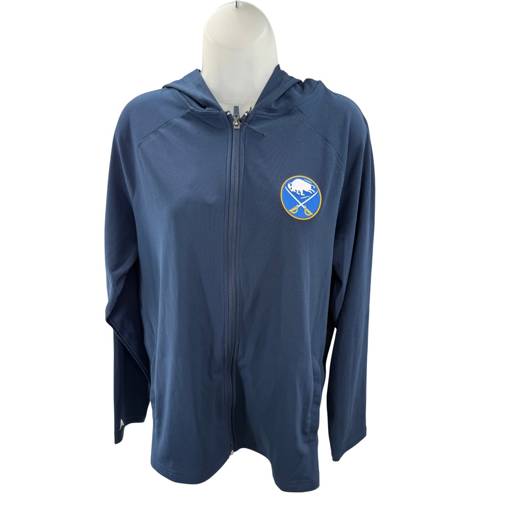Antigua Buffalo Sabres NHL Womens Medium Blue Full Zip Hoodie Jacket NEW